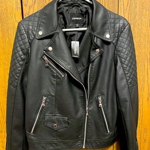Express faux leather quilted moto jacket. Never worn/tags attached.  Size MED